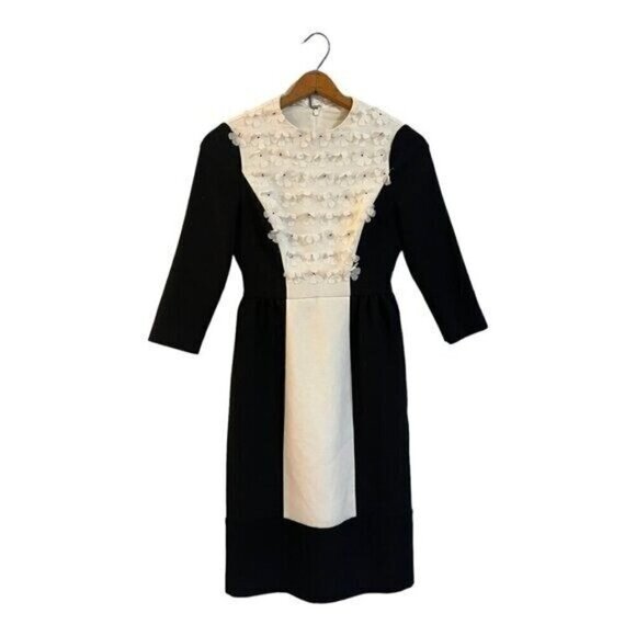 Kate Spade Color Block Sheath Dress Floral Appliques Size 2 Modest - Picture 2 of 6